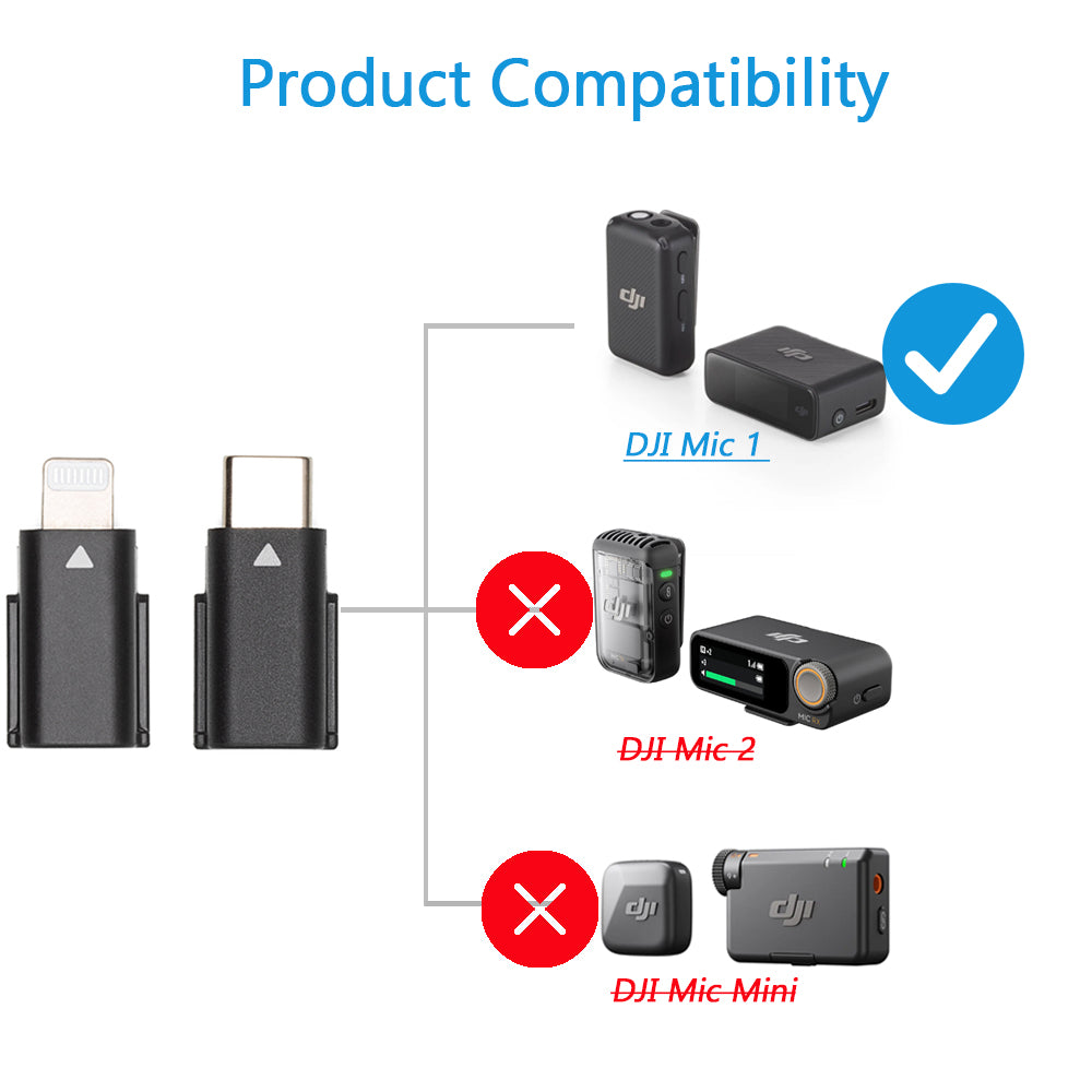 Lightning/Type-C Phone Adapter for DJI Mic 1st Gen – djioemparts