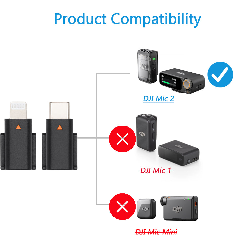 Lightning/Type-C Phone Adapter for DJI Mic 2 – djioemparts