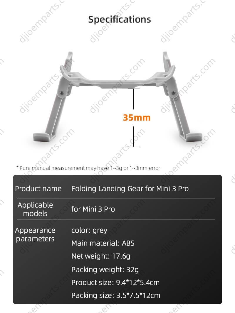 dji mini 3 pro landing gear Foldable Height Extender for DJI Mini 3 Pro – djioemparts