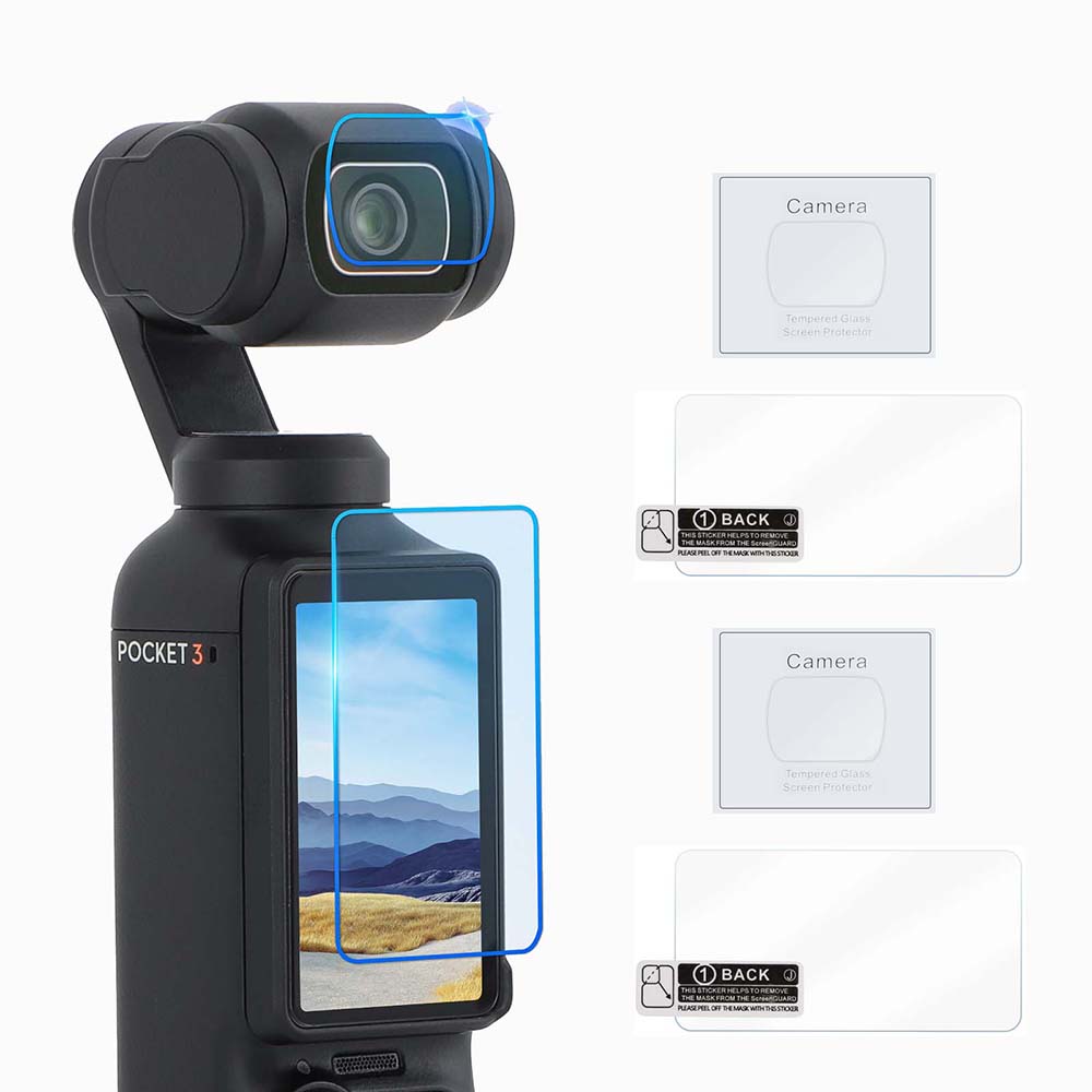 CYNOVA DJI Osmo Pocket 3 Screen Protector, Osmo Pocket 3 Lens Protector for  DJI Osmo Pocket 3 Accessories with Tempered Glass LCD Display Film, Ultra