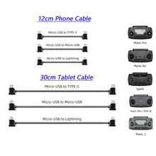 Load image into Gallery viewer, 2 pcs 12CM/30CM Phone/Tablet Cable for the RC of Mavic 2/Mavic Pro/Mavic Air/Mavic Mini/Spark